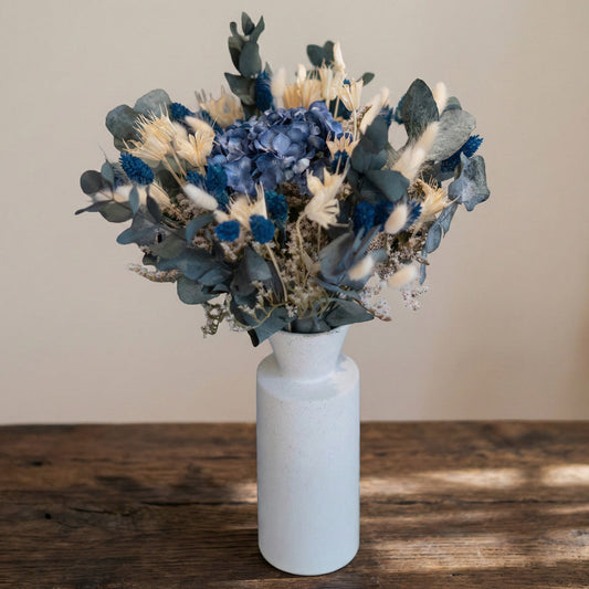 Bouquet mixte Rimbaud, composition de fleurs en papier et séchées vue d'ensemble - Flowrette