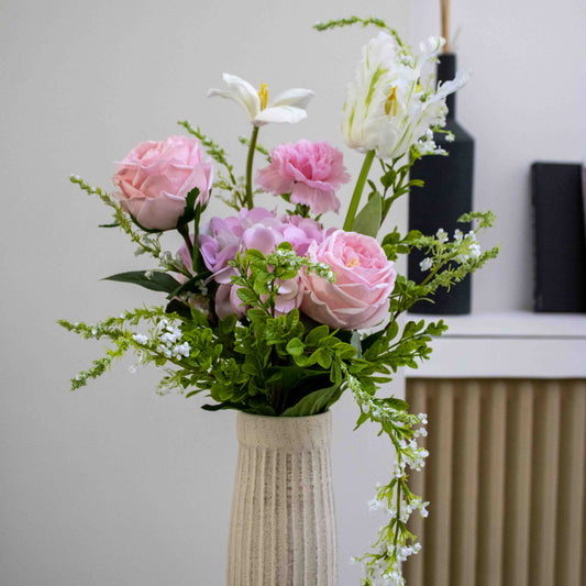 Bouquet de fleurs artificielles Catherine, vue de face composition élégante - Flowrette