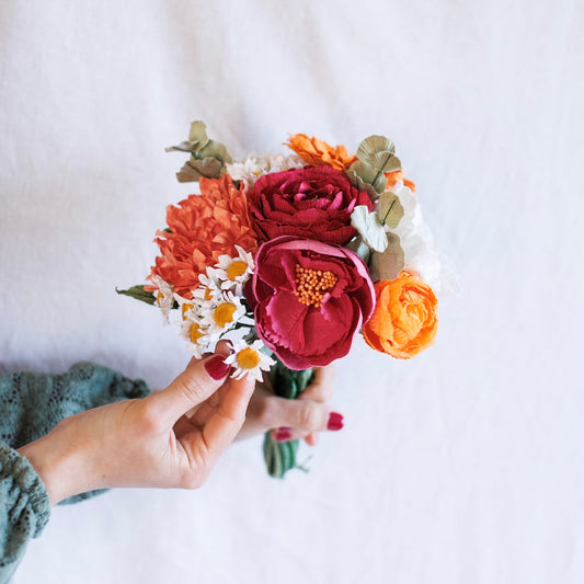 Bouquet Matisse fleurs en papier multicolores vue de face - Flowrette