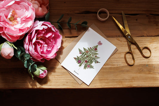 Carte postale Sapin de Noël Rose