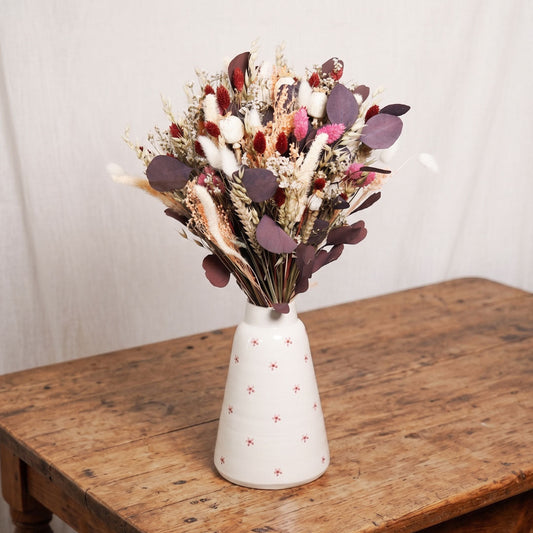 Bouquet Mahé en fleurs séchées, vue d'ensemble aux tons naturels - Flowrette
