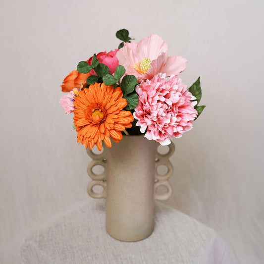 Bouquet de fleurs en papier Vlaminck, vue d'ensemble aux tons colorés - Flowrette