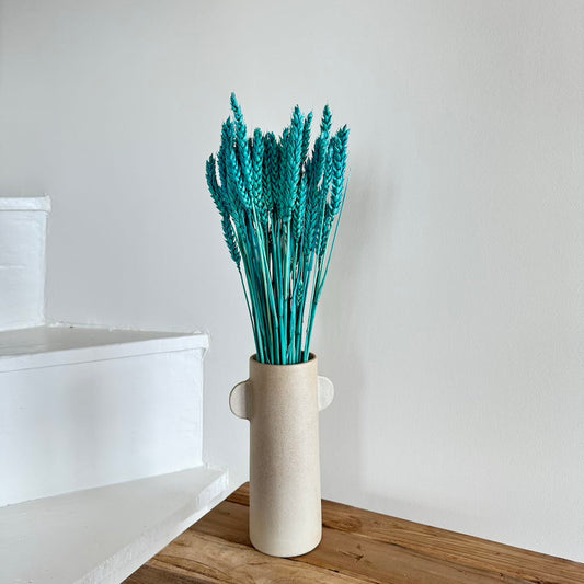 Botte de blé séché turquoise, vue de face - Flowrette
