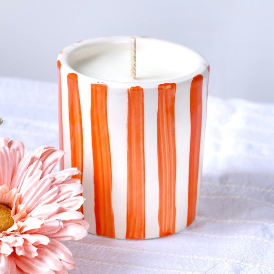 Orange striped candle