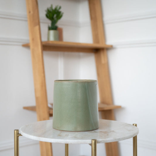 Khaki ceramic planter