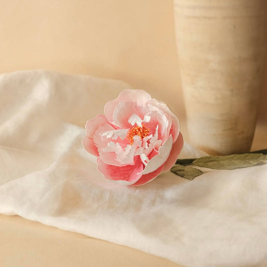 Light pink paper garden peony