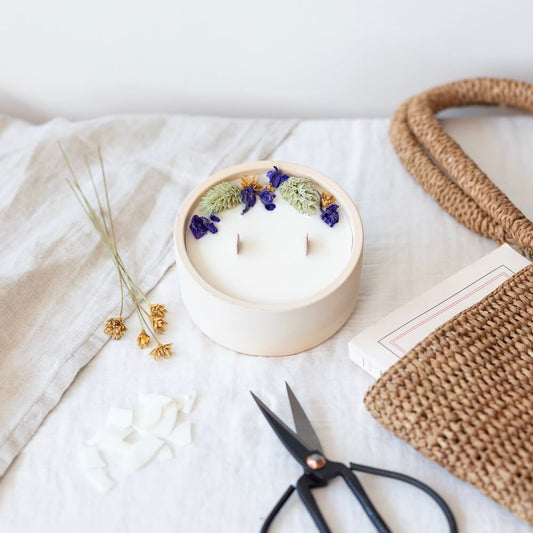 Kit DIY bougie fleurie, vue d'ensemble du coffret - Flowrette