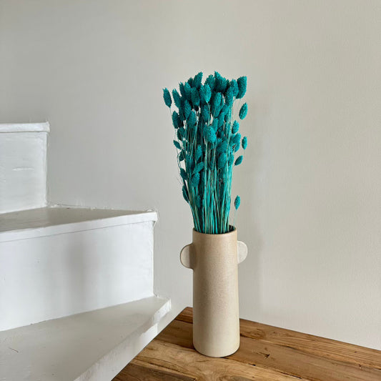 Botte de phalaris séché turquoise, vue de face - Flowrette