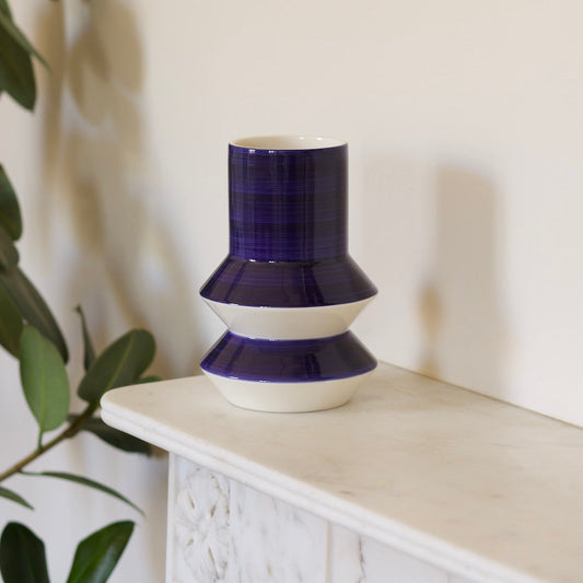 Vase Marvão design bleu fait main - Flowrette