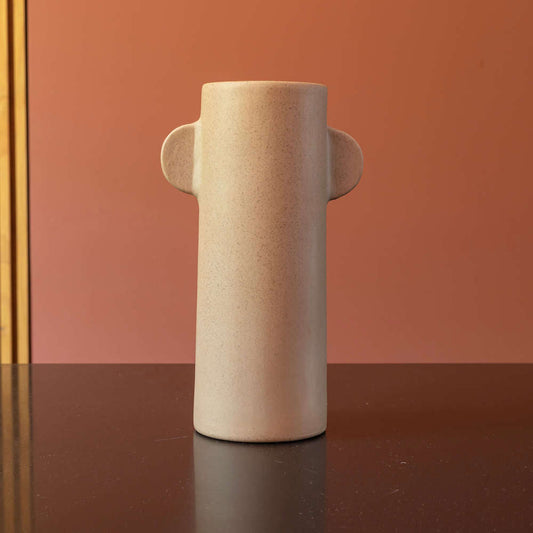 Vase Totem en terre cuite design artisanal - Flowrette
